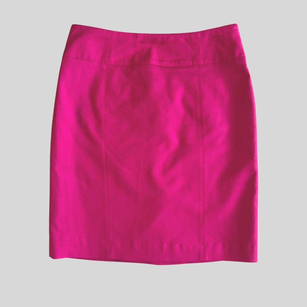 Worthington Hot Pink Cotton Blend Pencil Skirt Sz 8 Fuchsia Barbiecore Bright